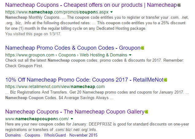 Namecheap coupons