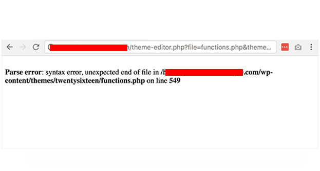Syntax Error WordPress
