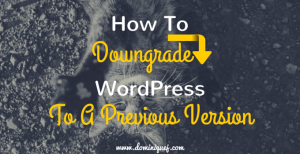 how to downgrade wordpress to previous version