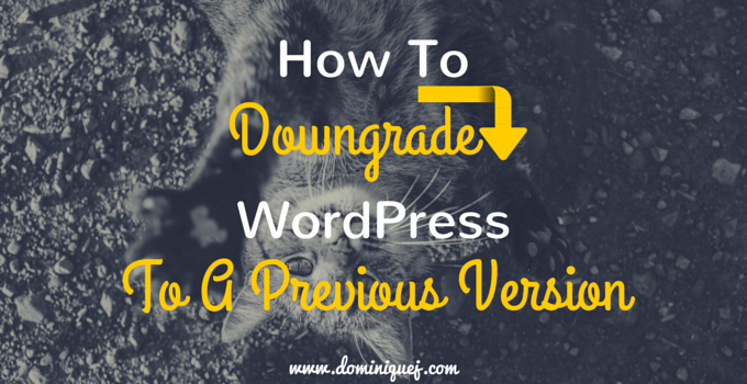 How To Downgrade WordPress To A Previous Version