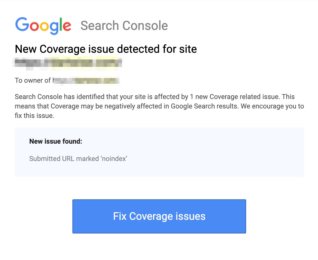 Coverage Issues Notification